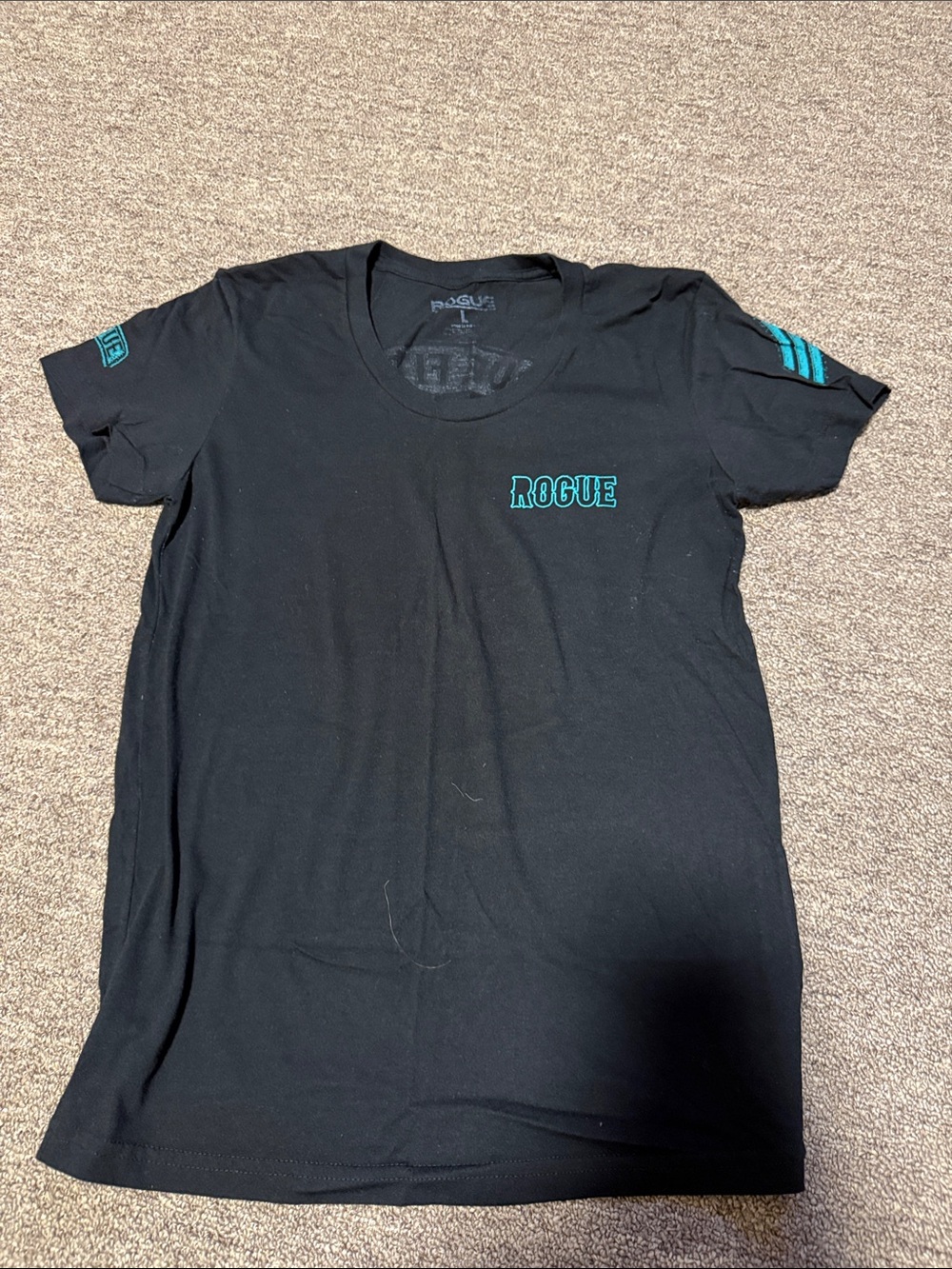 Rogue Black Tee with Teal Logo Accents